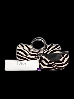 Christian Dior Soft Babe Calf Hair Zebra Animal Vintage JazzClub Collection Bag